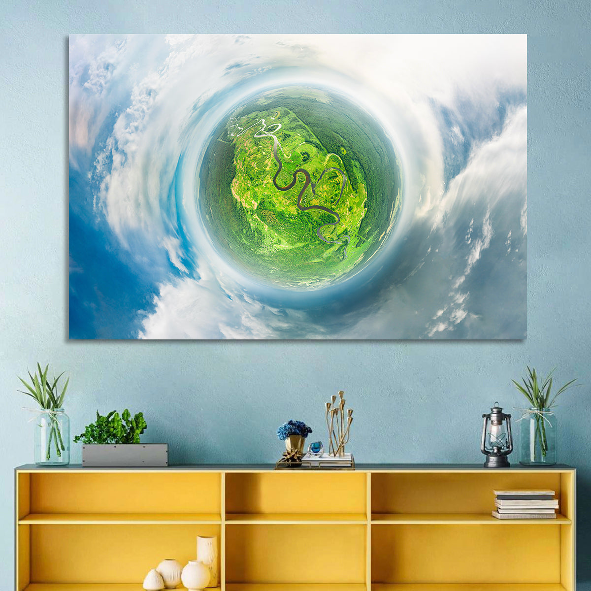 Spherical Forest from Space Wall Art