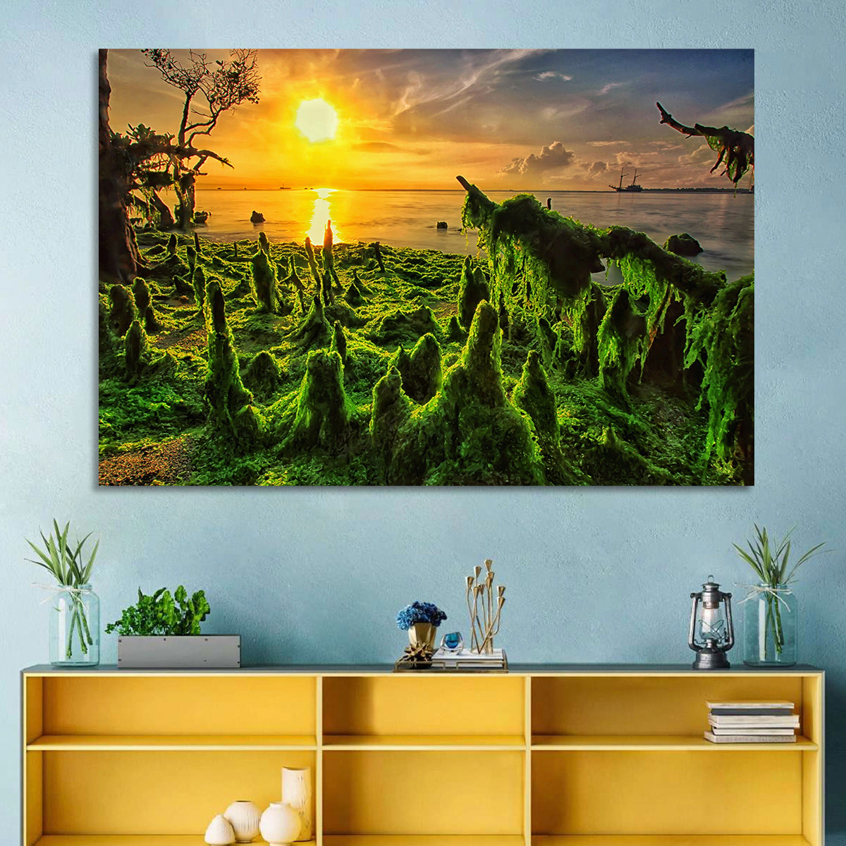 Mangrove Roots at Sunset Wall Art