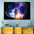 Astronaut at Alien Planet Cave Wall Art