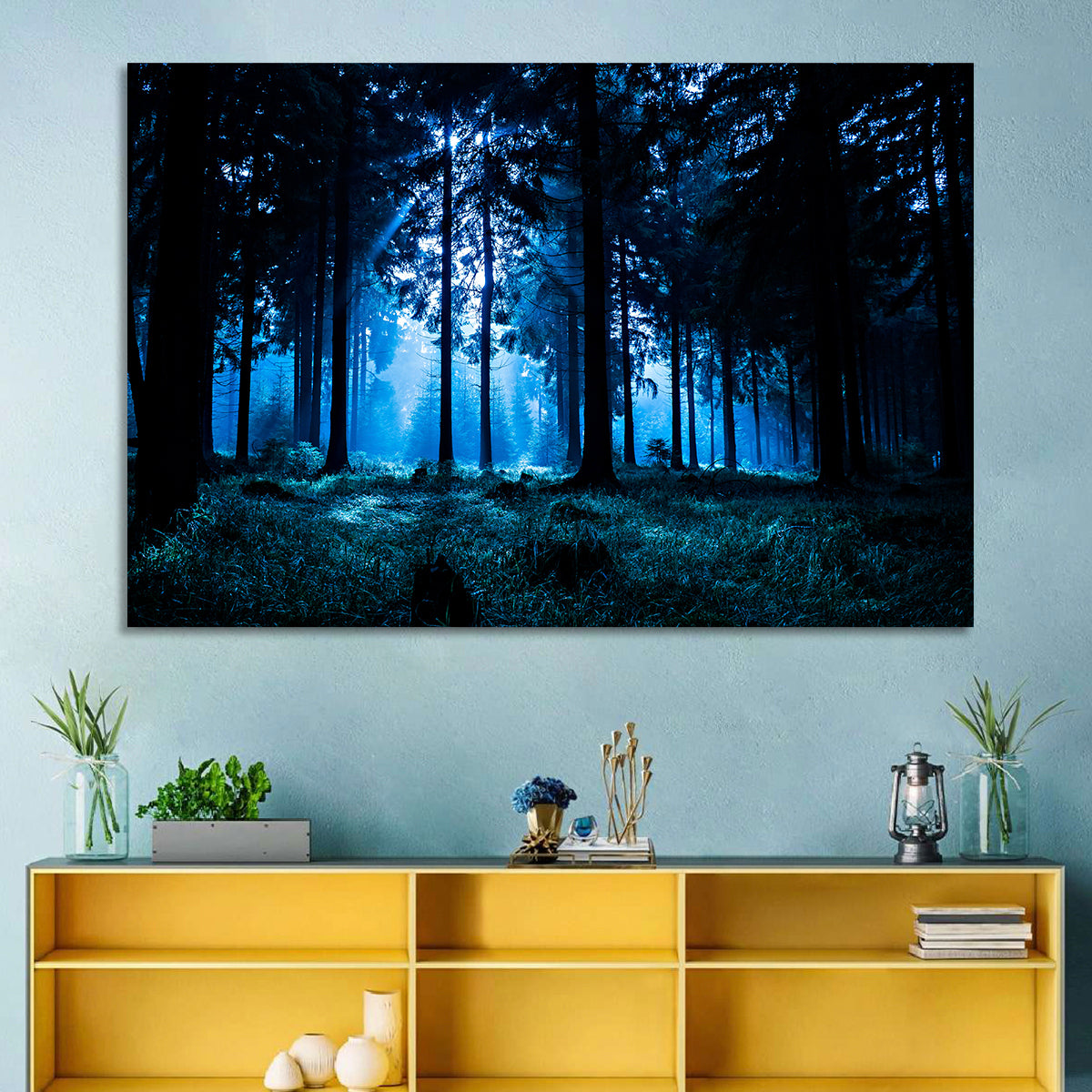 Thuringia Forest at Dusk Wall Art in a room, landscape