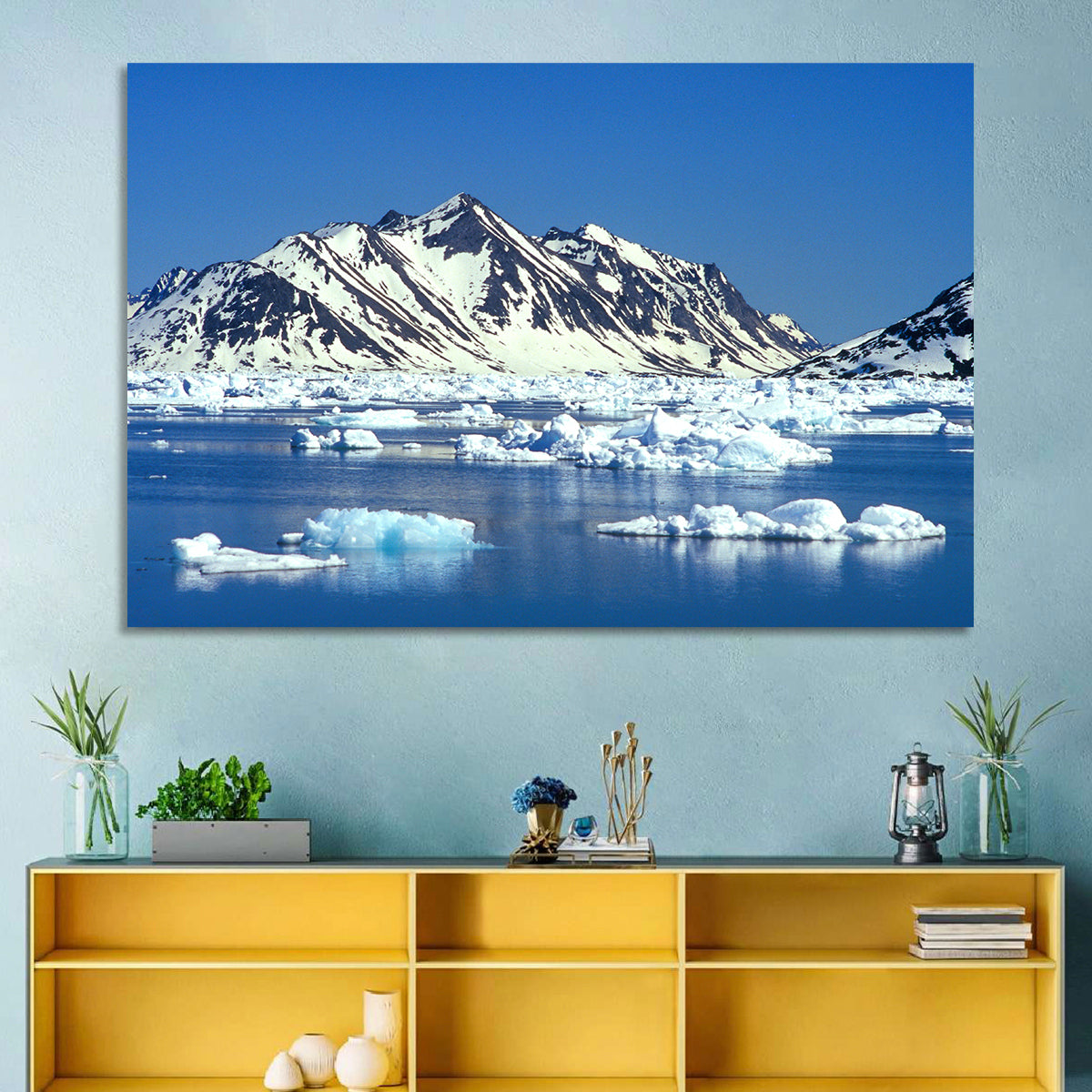 Eastern Greenland Sea Wall Art in a room, landscape