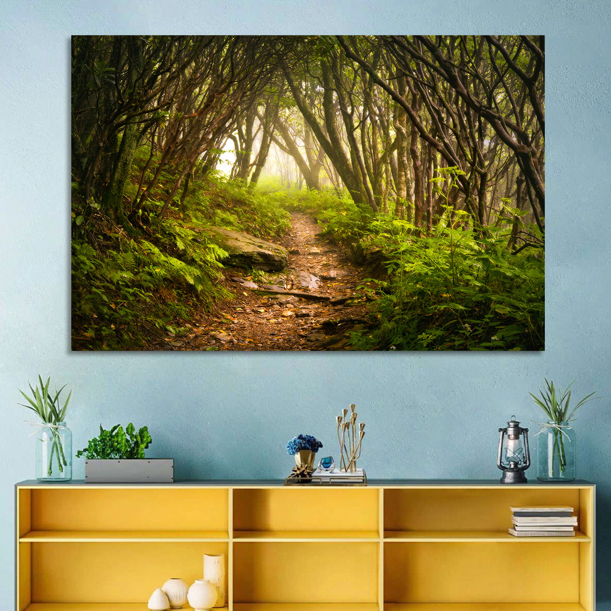 Craggy Gardens Hiking Trail Wall Art in a room, landscape