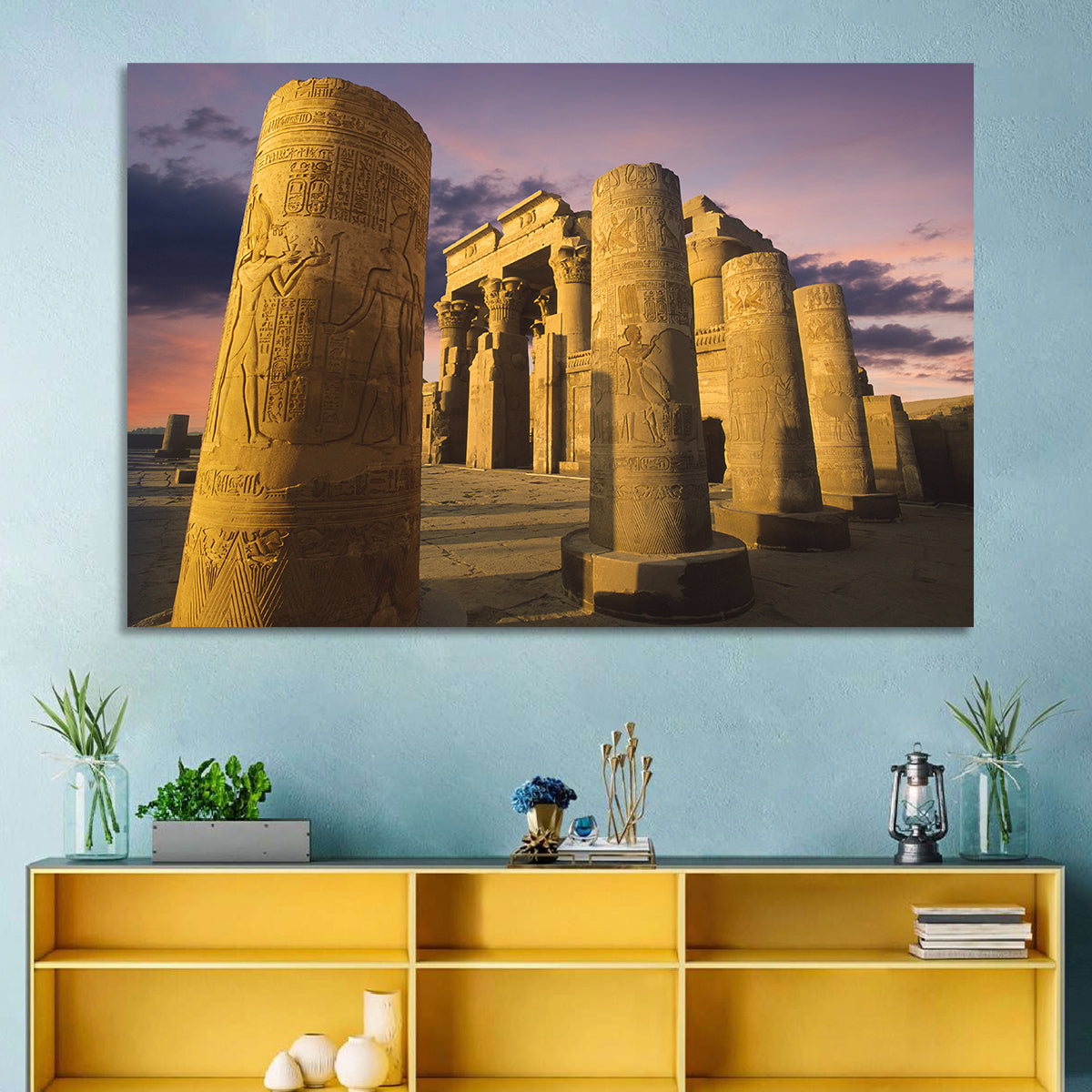 Kom Ombo Temple Pillars at Sunset Wall Art