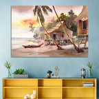 Malaysian Coastal Village at Sunset Wall Art