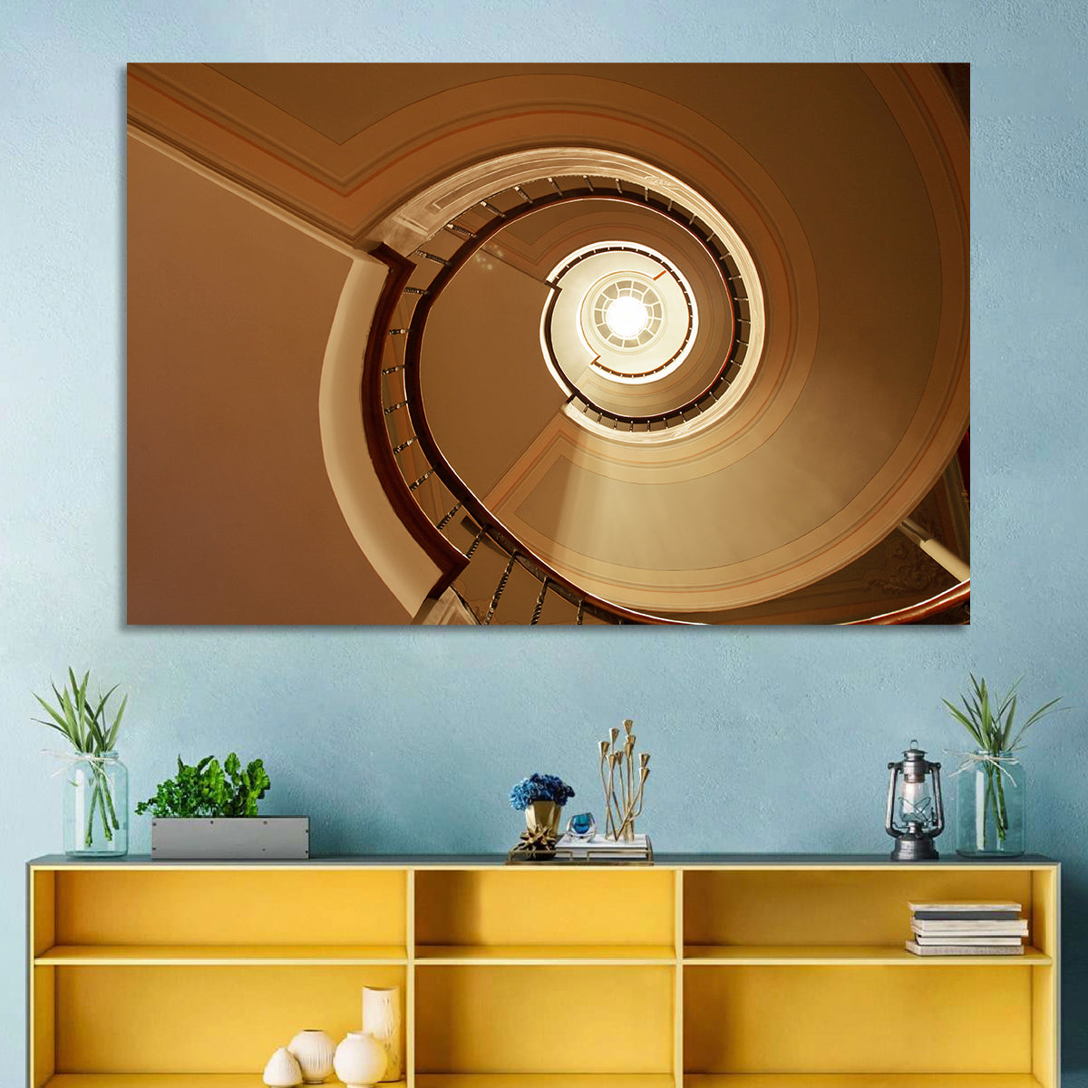 Worms-eye Spiral Staircase Wall Art