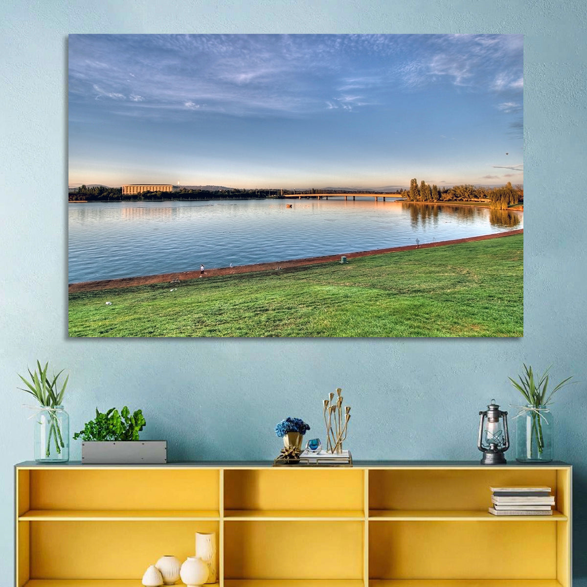 Lake Burley Griffin, Canberra Wall Art in a room, landscape