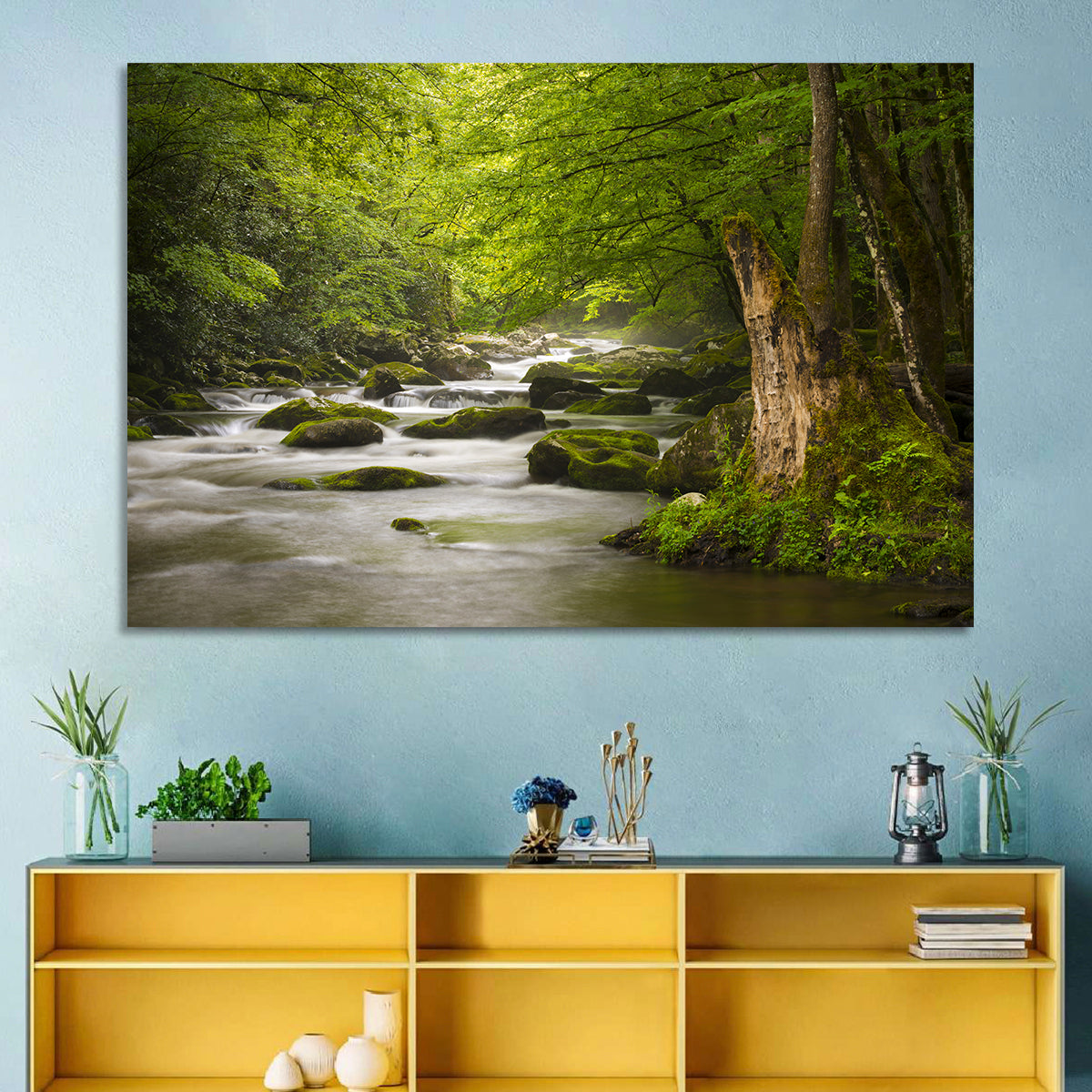 Tremont River Wall Art in a room, landscape