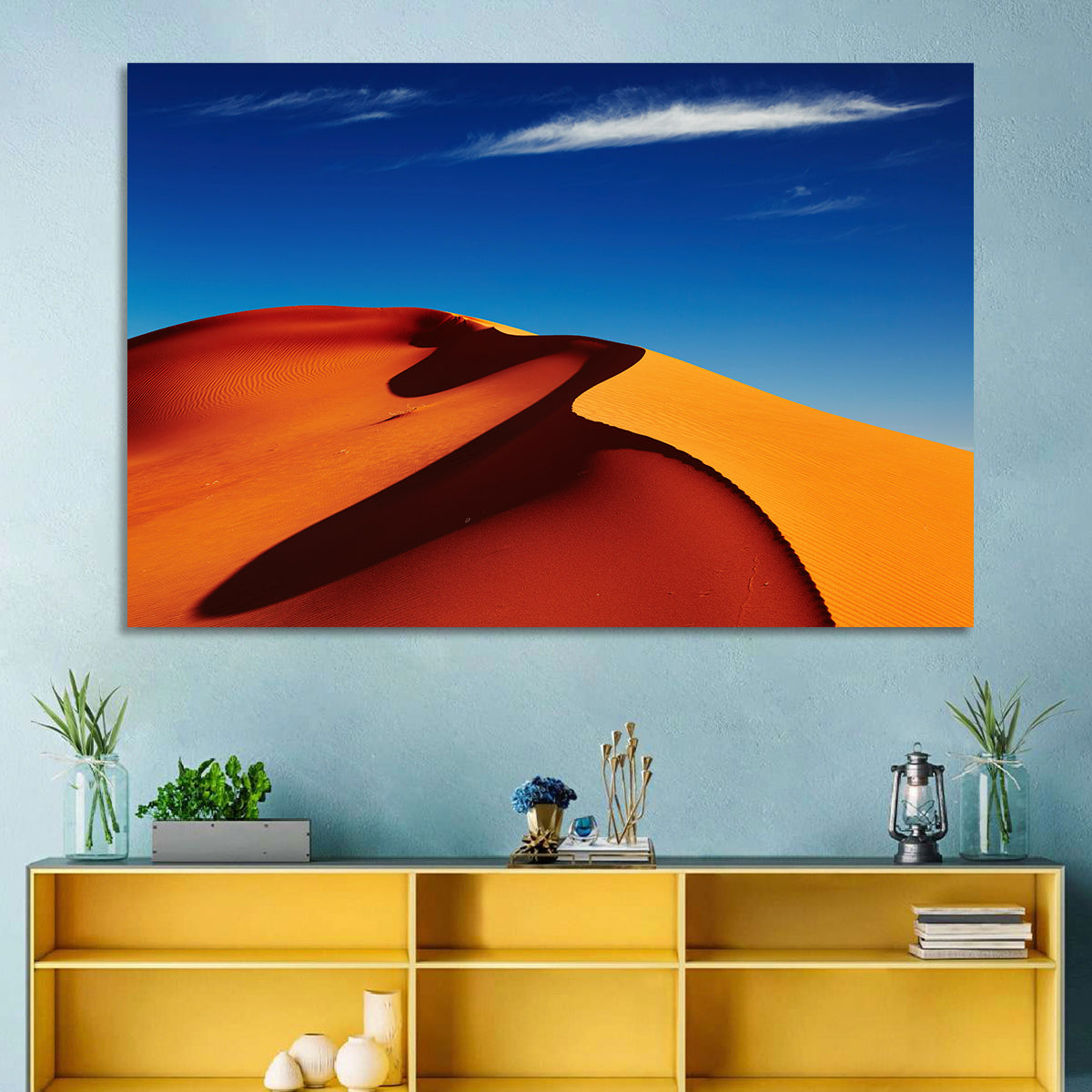 Sahara Dune Shadow Wall Art in a room, landscape