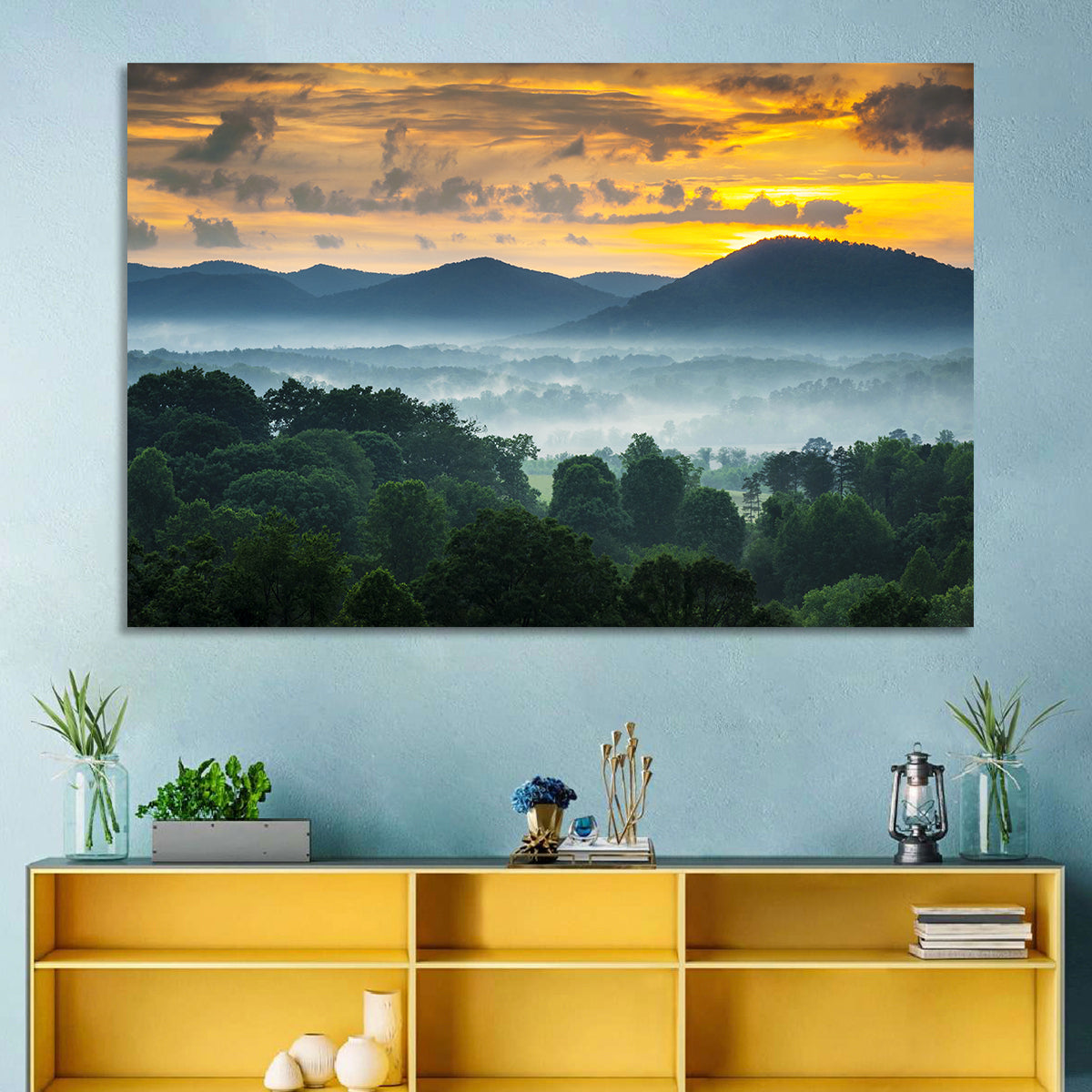 Blue Ridge Mountains Asheville Sunset Wall Art
