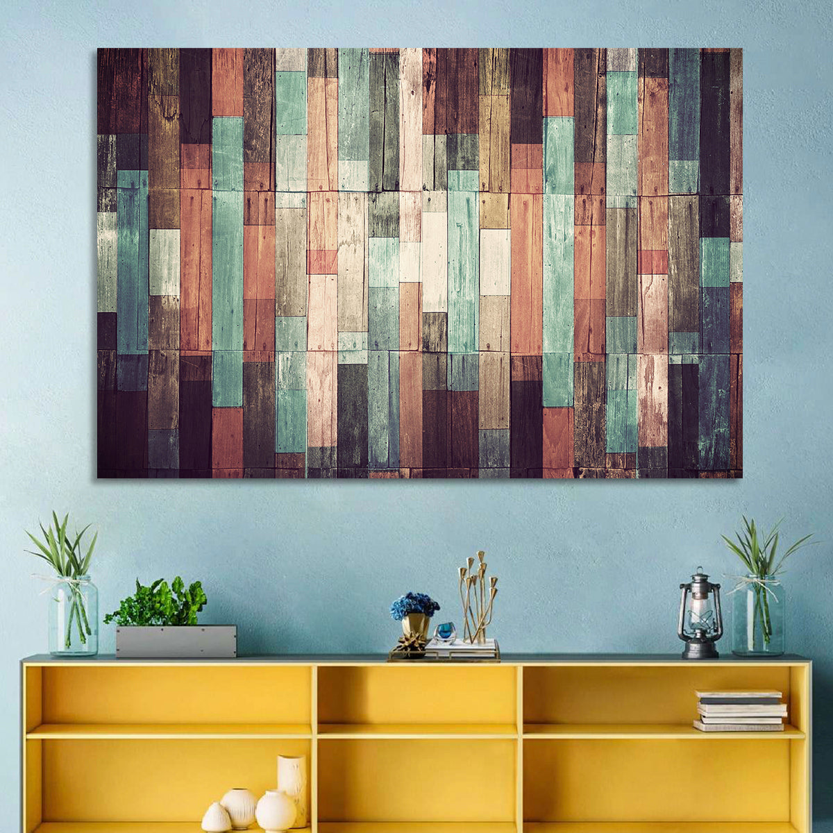 Sound Waves Wood Planks Wall Art