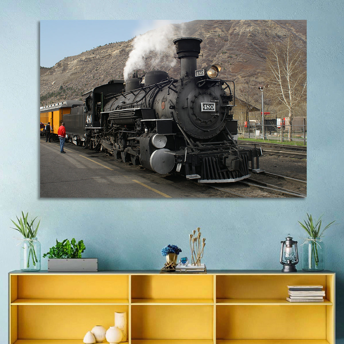 Durango Steam Locomotive No. 480 Wall Art in a room, landscape