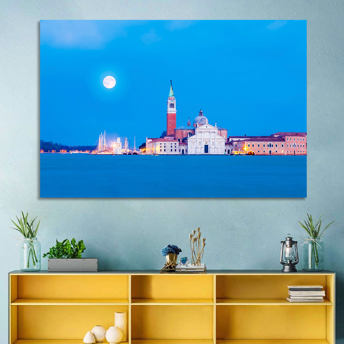 San Giorgio Maggiore Moonlight Wall Art in a room, landscape