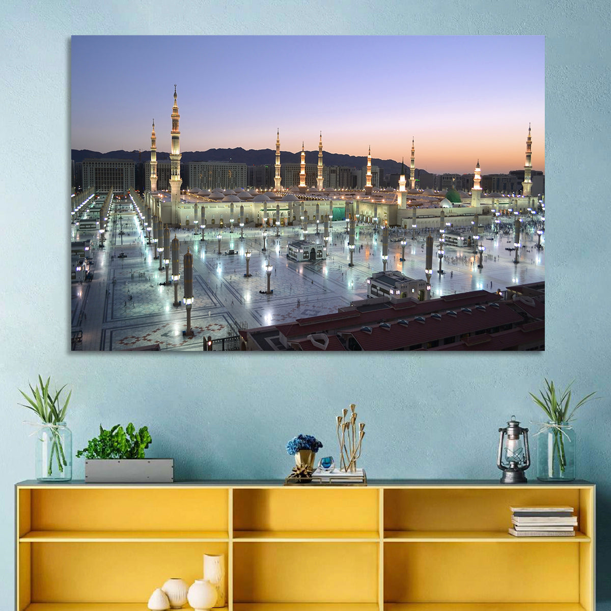 Nabawi Mosque at Dusk, Medina Wall Art