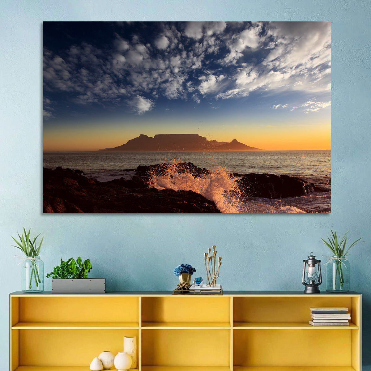 Table Mountain Sunset Silhouette Wall Art