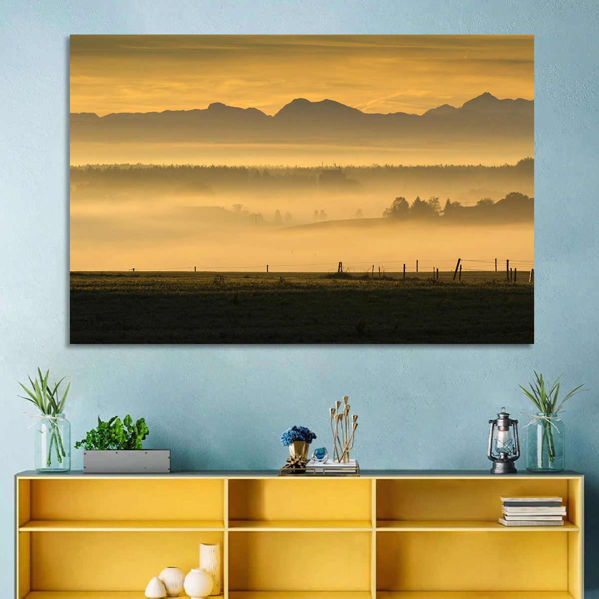 Bavarian Alps Morning Haze Wall Art