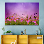 Purple Coneflower Butterfly Meadow Wall Art