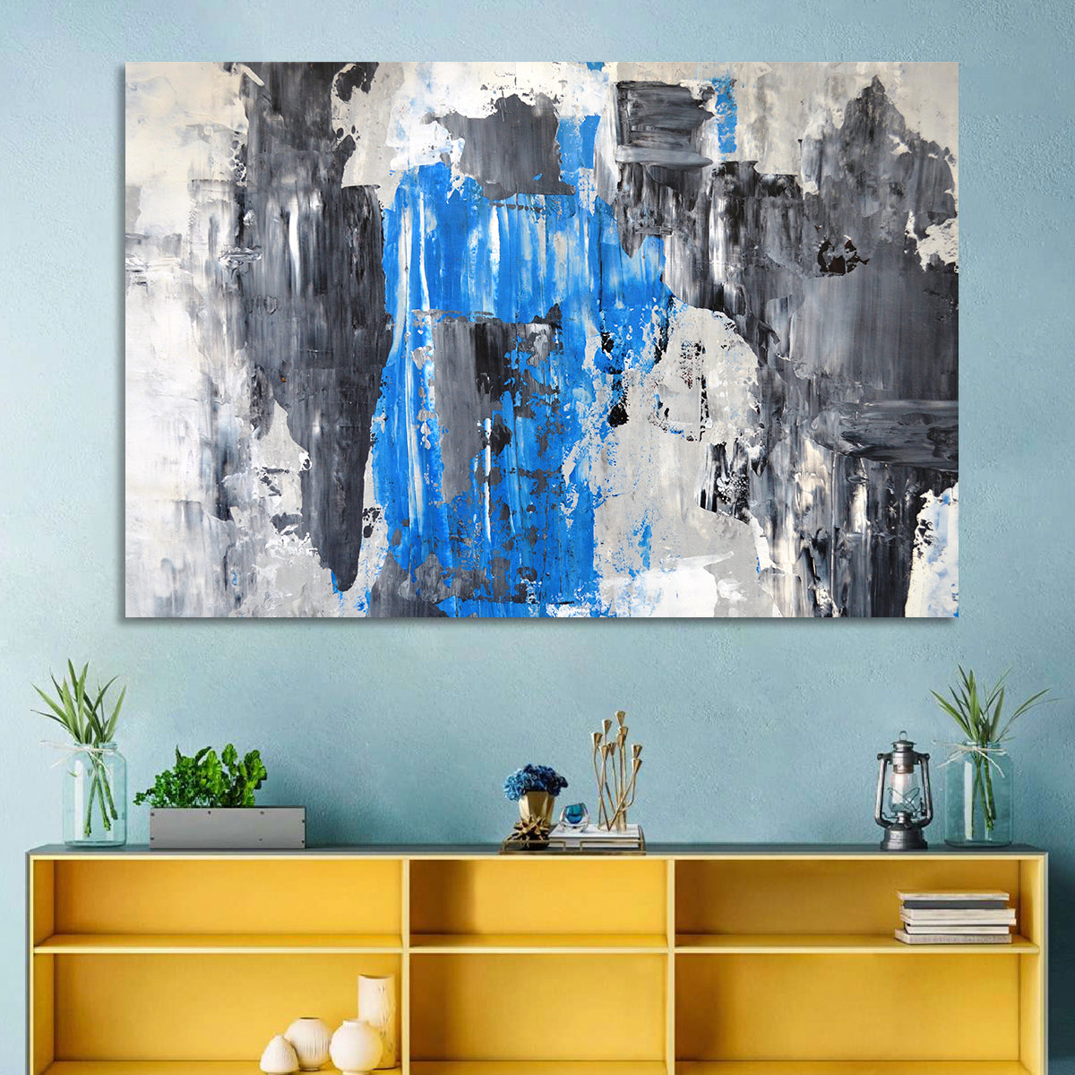 Colors Fight Wall Art in a room, landscape