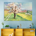 Spring Village Watercolor Wall Art