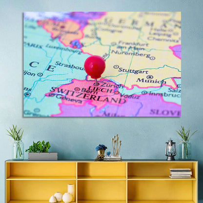 Switzerland Map Wall Art