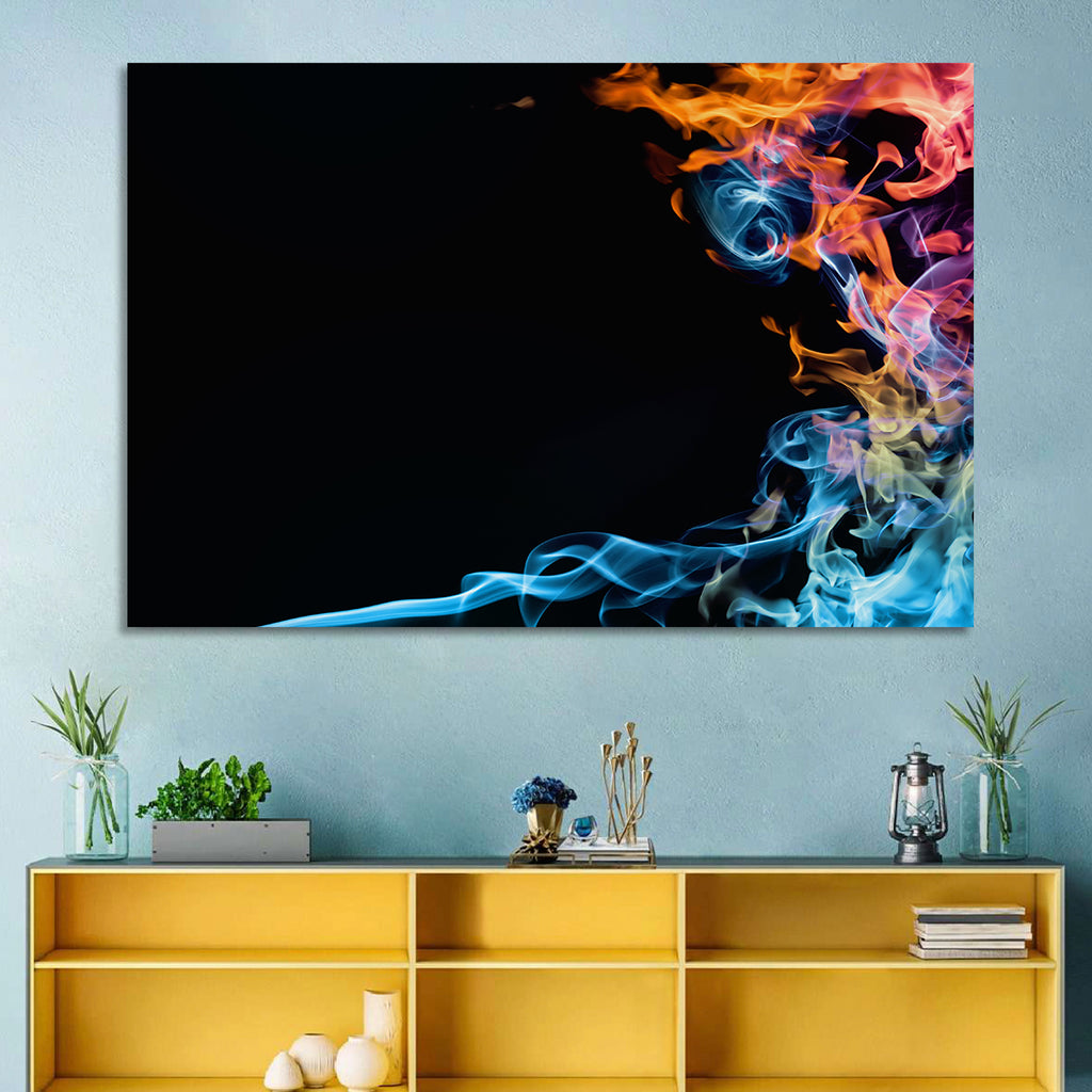 Glowing Flame Abstract Wall Art