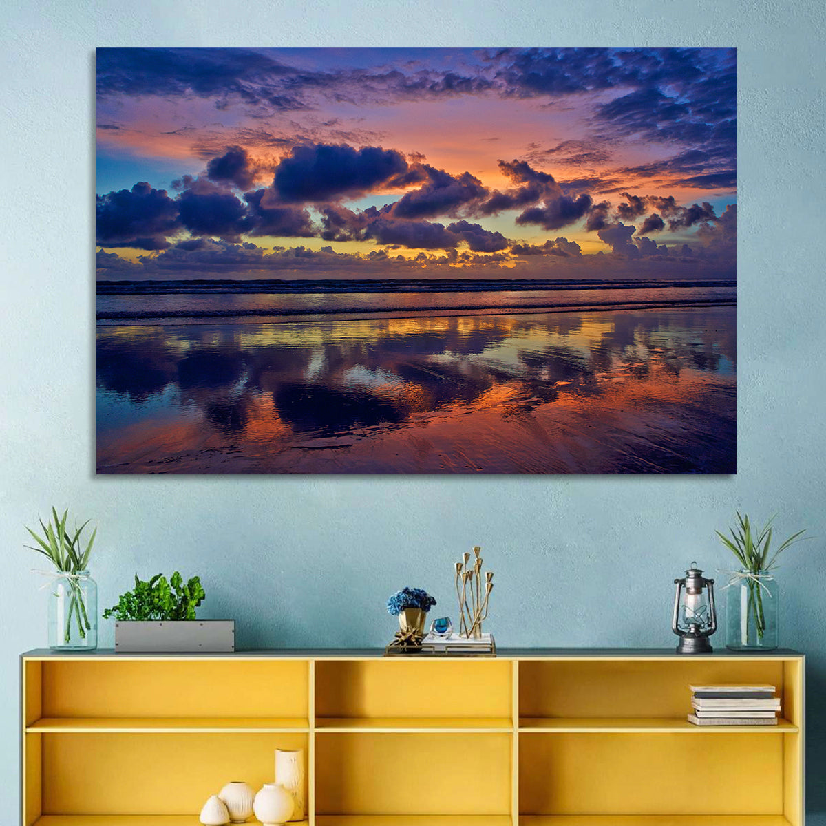 Dusk Beach Reflections Wall Art