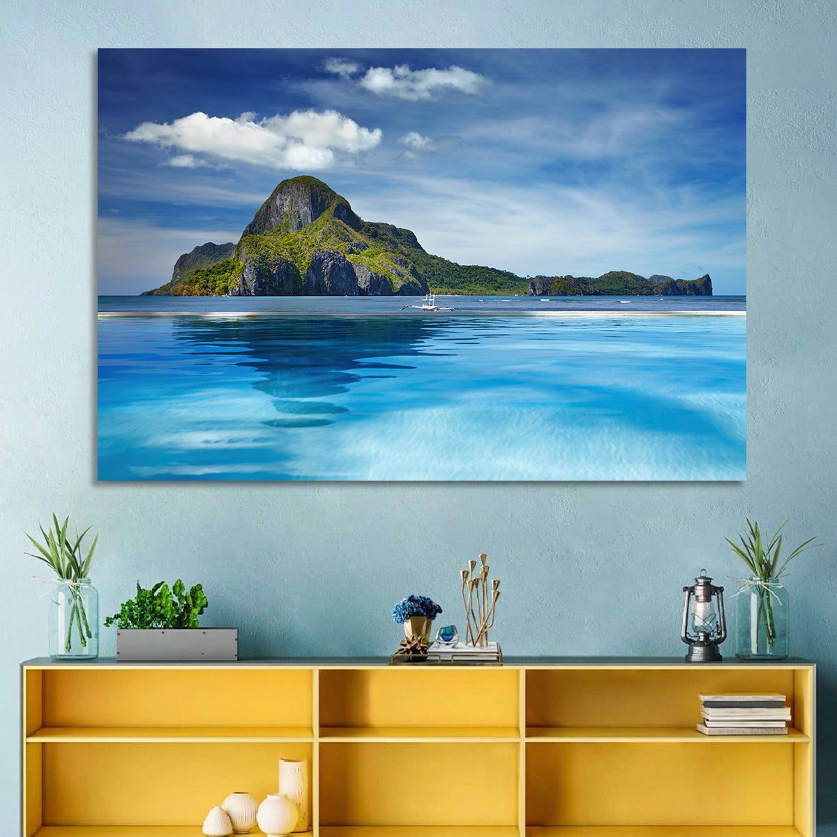 Cadlao Island Wall Art in a room, landscape