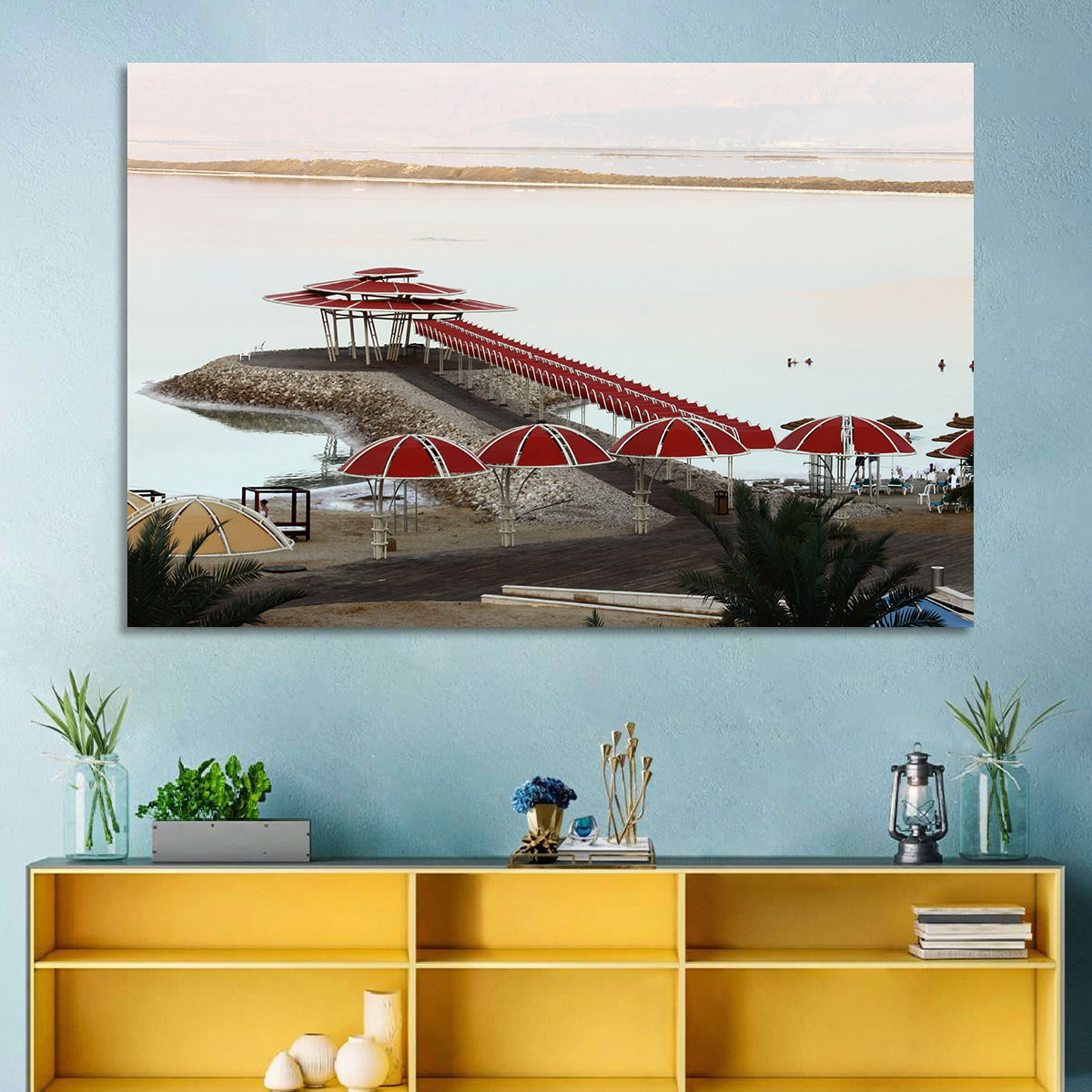 Ein Bokek Dead Sea Boardwalk Wall Art in a room, landscape