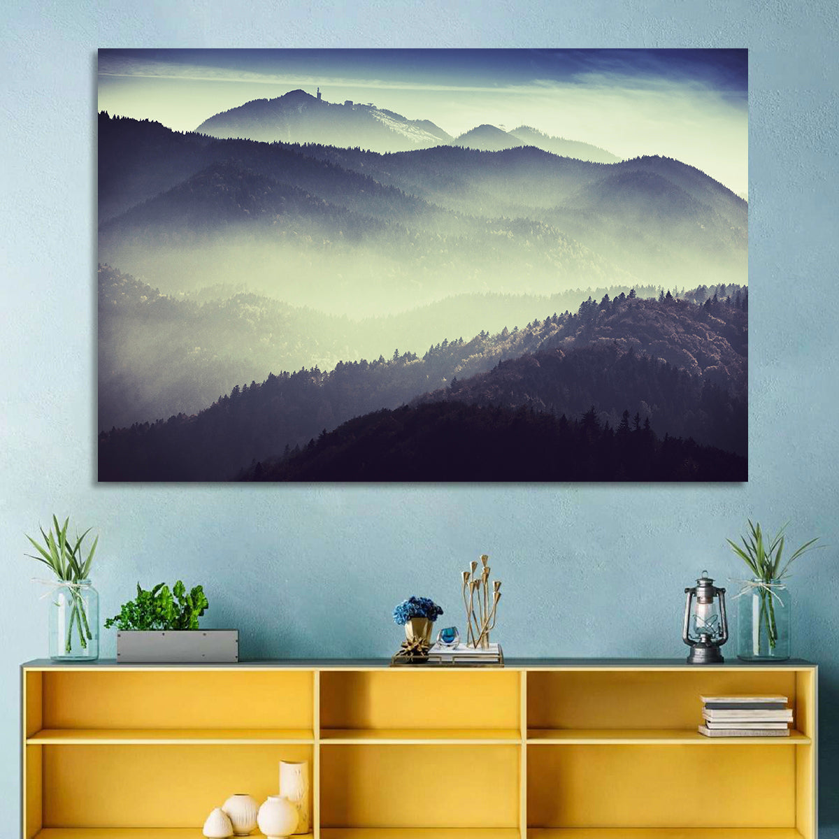 Foggy Forest Valley Wall Art