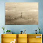 Dubai Haze Over Burj Khalifa Wall Art