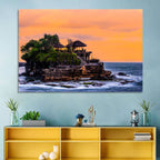 Tanah Lot Temple at Sunset Wall Art