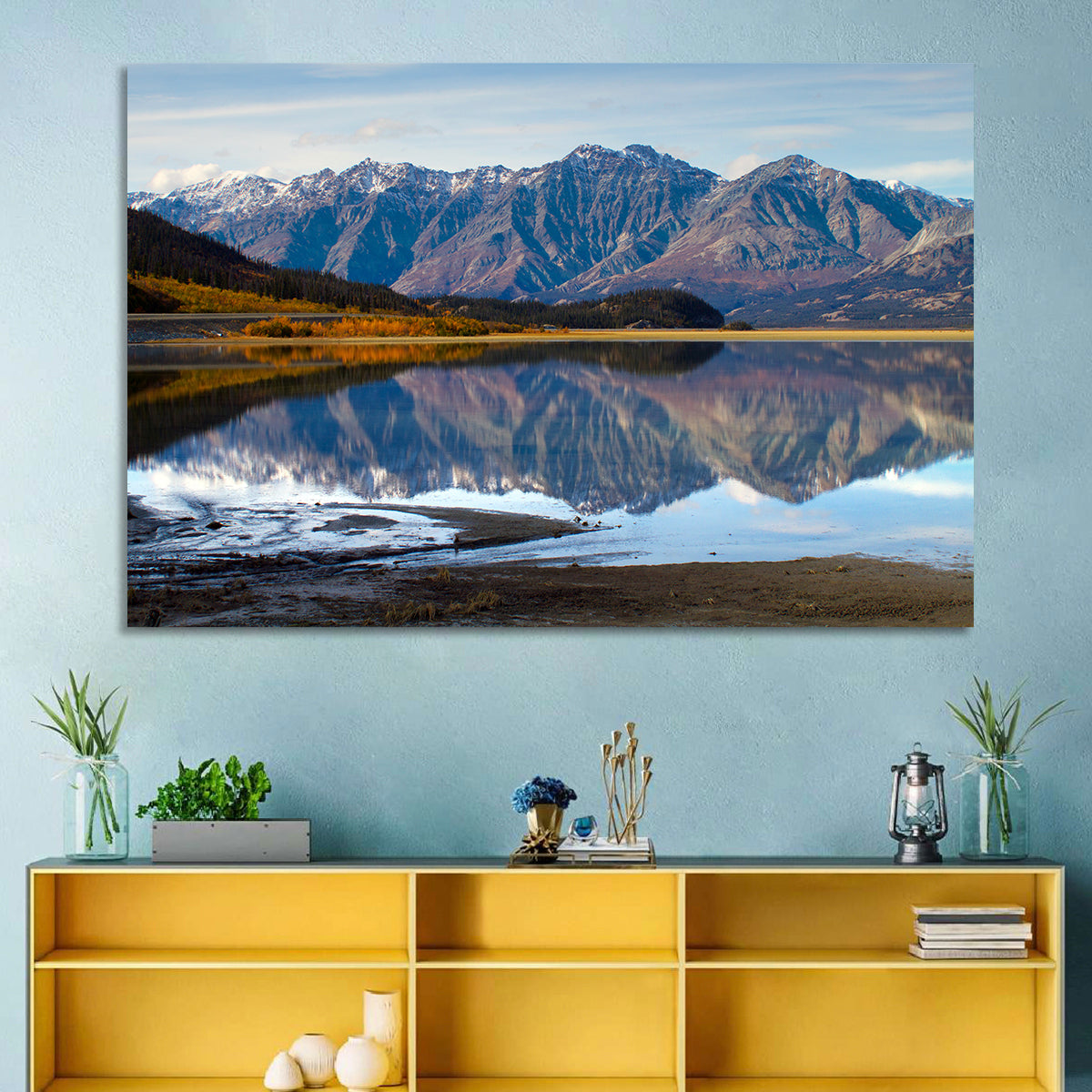 Kluane Lake Autumn Reflection Wall Art