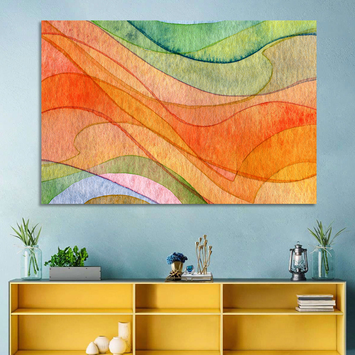 Flying Waves Abstract Wall Art