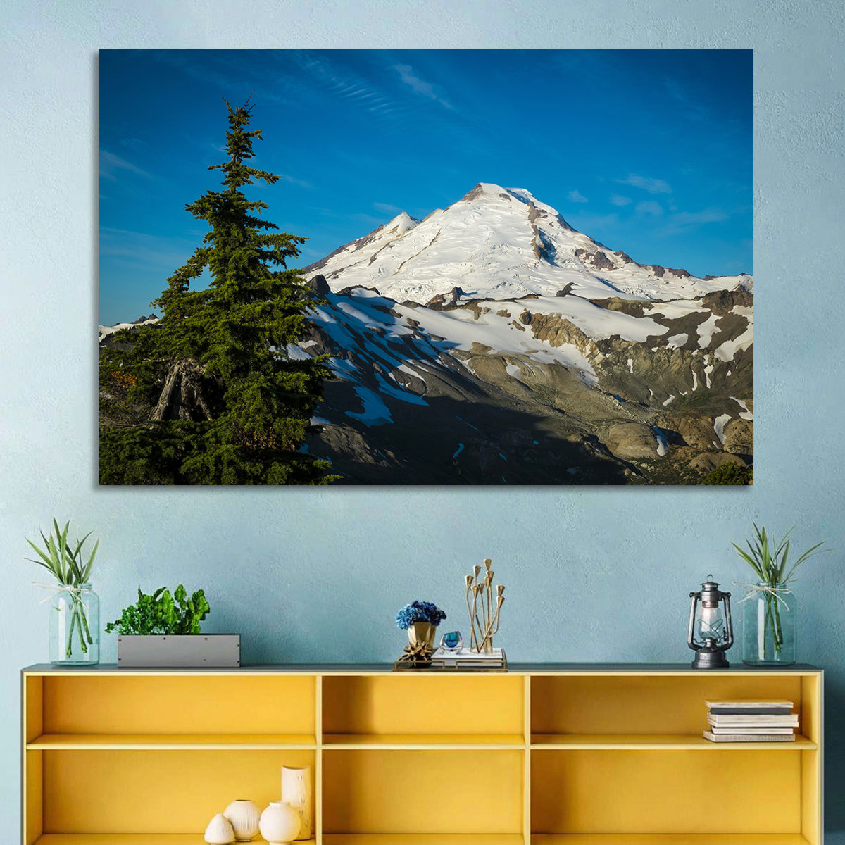 Mount Baker Wall Art in a room, landscape
