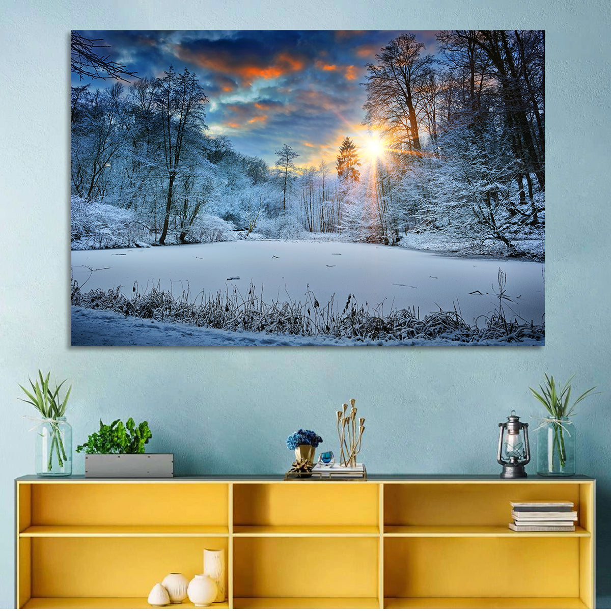 Frozen Forest Lake Wall Art