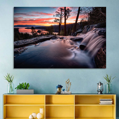 Waterfall Near Lake Tahoe Wall Art