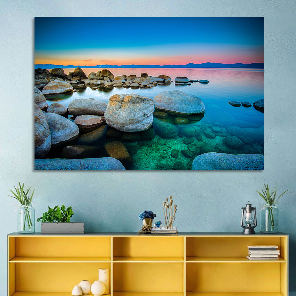 Lake Tahoe Sunset Boulders Wall Art