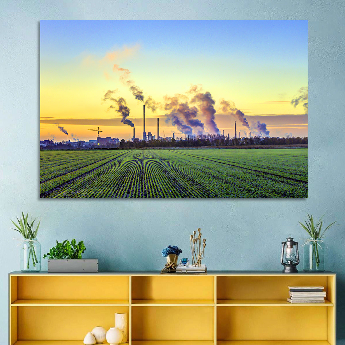 Frankfurt Industrial Edge Wall Art in a room, landscape