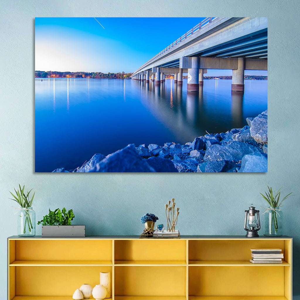 Lake Wylie Bridge at Twilight Wall Art