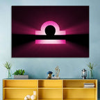 Libra Symbol Neon Glow Wall Art