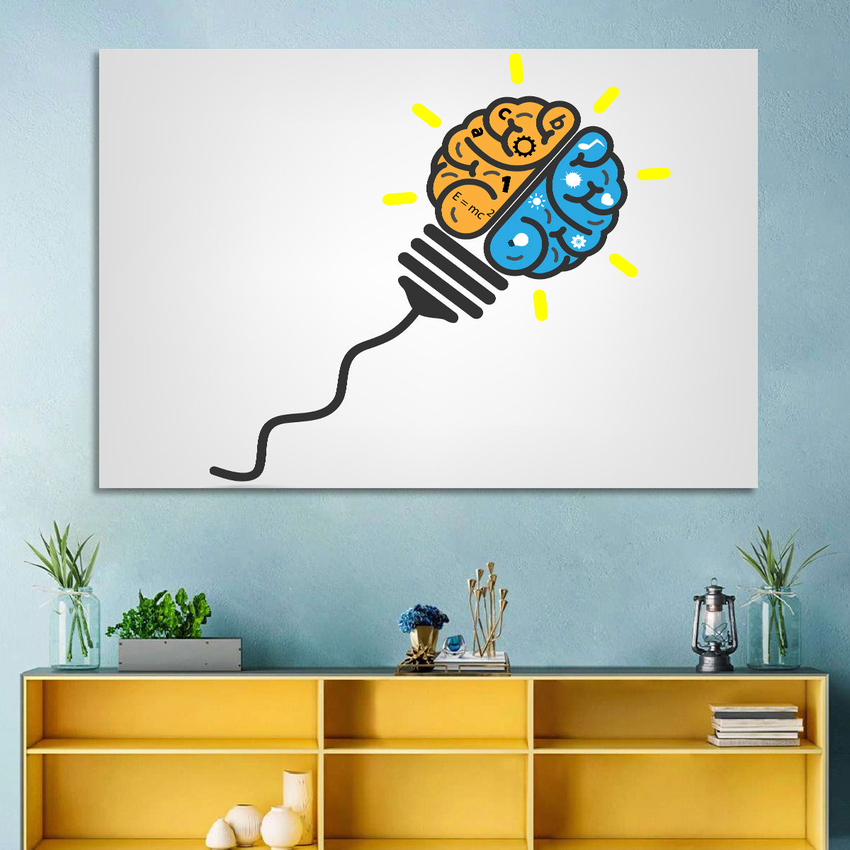 Think Out of the Box Wall Art in a room, landscape