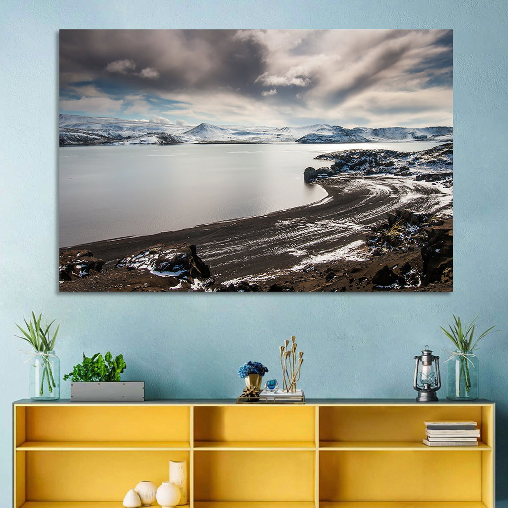 Kleifarvatn Black Sand Shore Wall Art