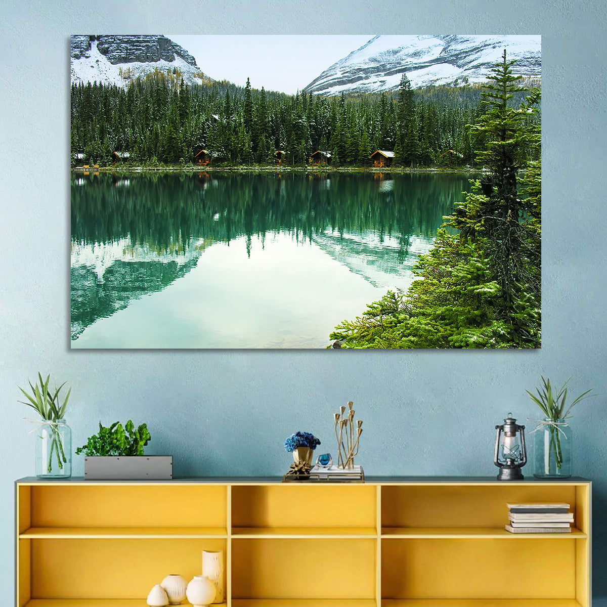 Lake O Hara Morning Wall Art in a room, landscape