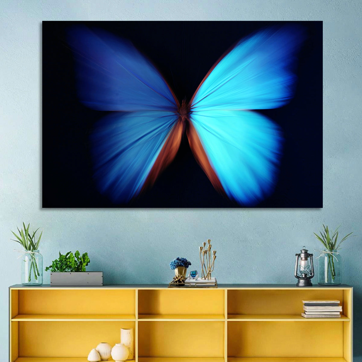 Blue Butterfly Macro Study Wall Art