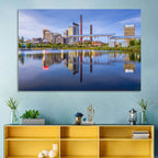Birmingham Skyline Reflection at Twilight Wall Art