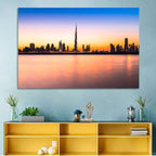 Dubai Skyline at Dusk Wall Art