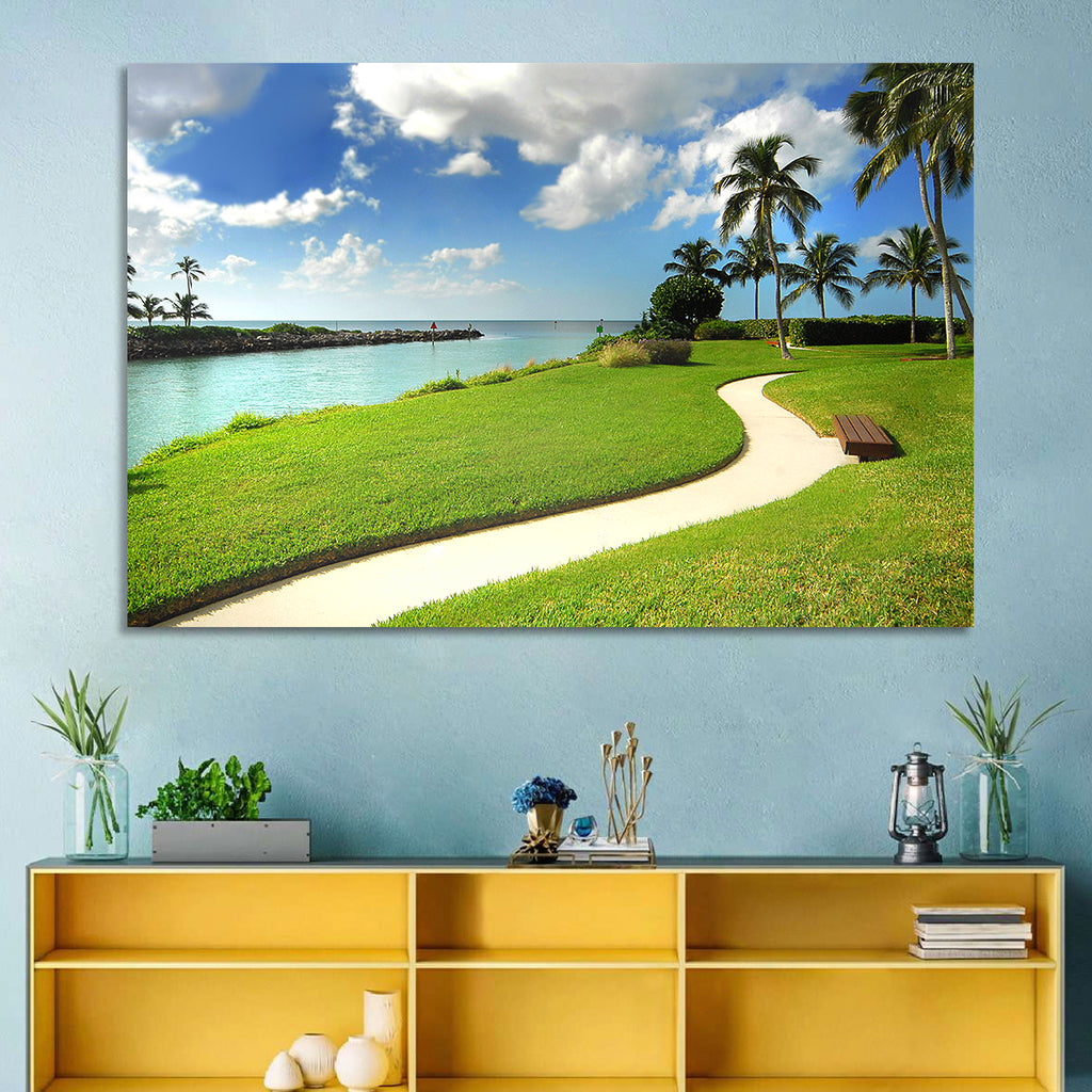Tropical Coastal Pathway Wall Art
