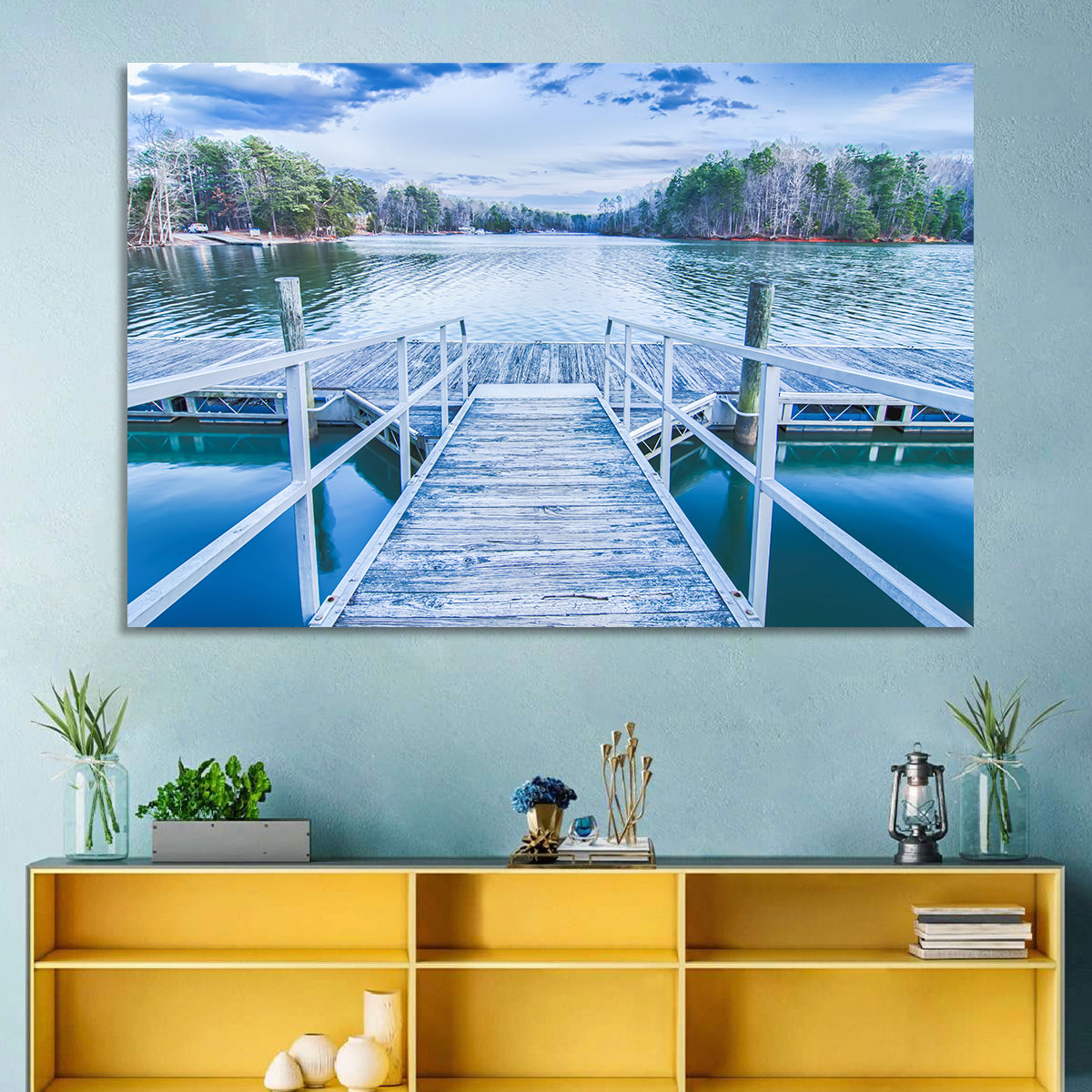 Morning at Lake Wylie Wall Art in a room, landscape