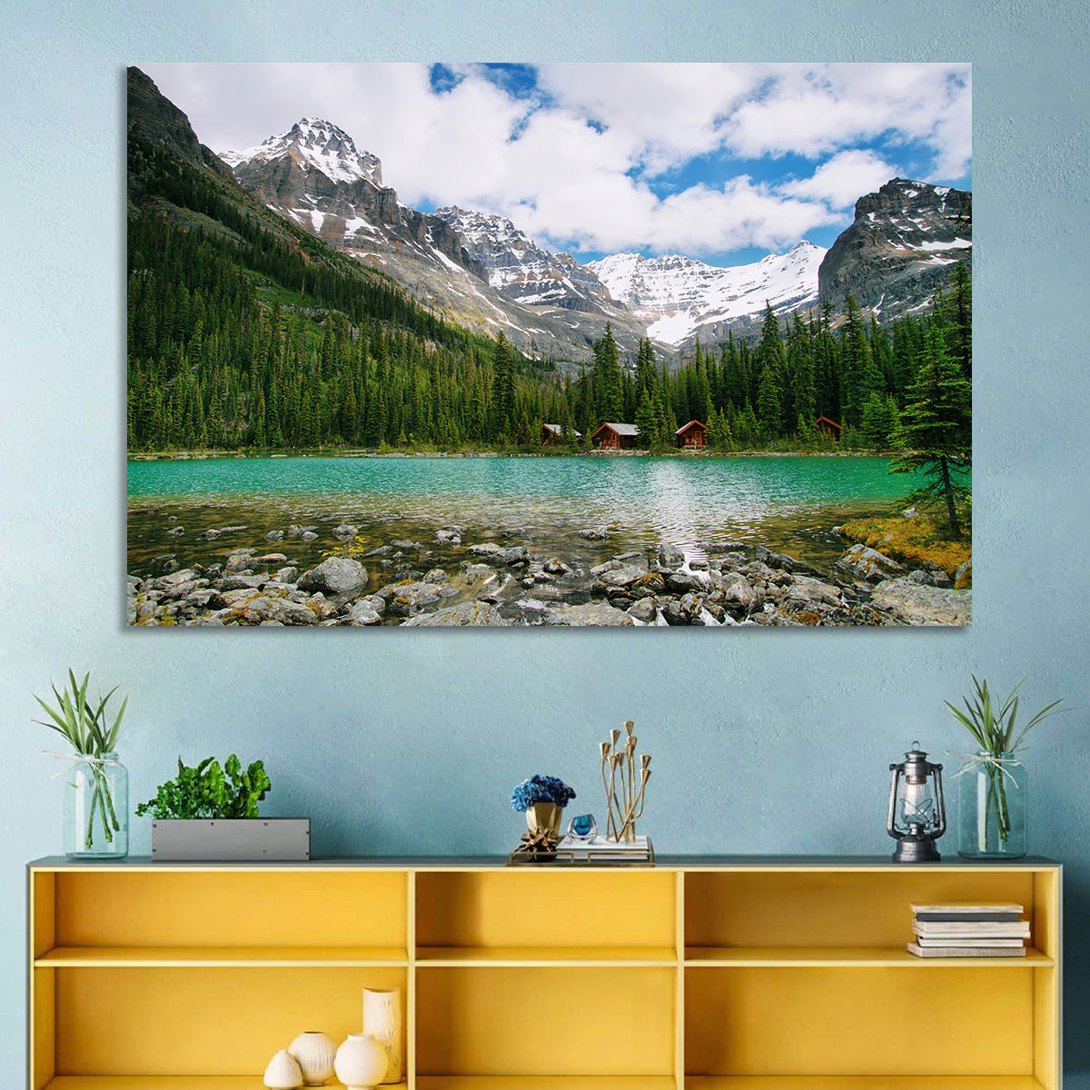 Lake O'hara Wall Art in a room, landscape