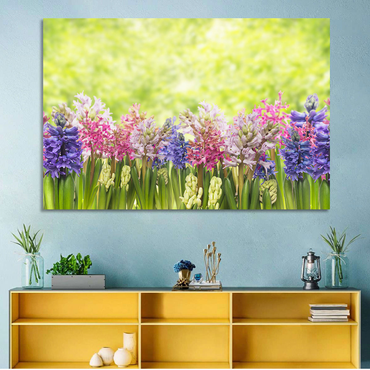 Hyacinth Cluster in Bloom Wall Art in a room, landscape