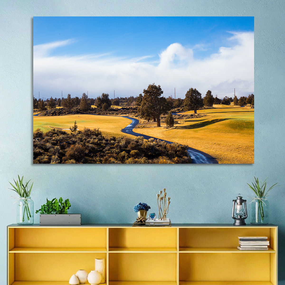Central Oregon Golf Course with Winding Path Wall Art